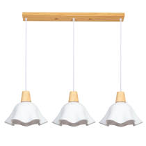 Lampa wisząca Ballerina, 3 punktowa, falbankowy klosz, styl skandynawski