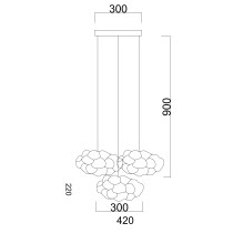 Lampa wisząca CLOUD, nowoczesny design, 3 światła, śr. 42 cm