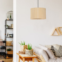 Lampa wisząca BAMBOO, styl boho, naturalny bambus, śr. 30 cm