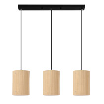 Lampa wisząca BAMBOO, styl boho, naturalny bambus, 3 światła, śr. 30 cm