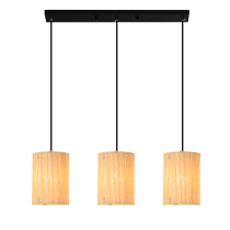Lampa wisząca BAMBOO, styl boho, naturalny bambus, 3 światła, szer. 60 cm