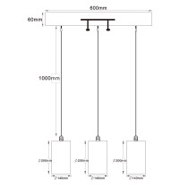 Lampa wisząca BAMBOO, styl boho, naturalny bambus, 3 światła, szer. 60 cm