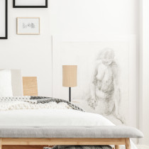 Lampa biurkowa BAMBOO, styl boho, naturalny bambus, wys. 46 cm