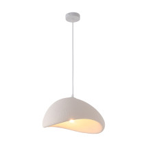 Lampa wisząca GAIA, styl wabi sabi, biała, śr. 40 cm