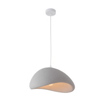 Lampa wisząca GAIA, styl wabi sabi, szara, śr. 40 cm