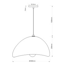 Lampa wisząca GAIA, styl wabi sabi, szara, śr. 40 cm