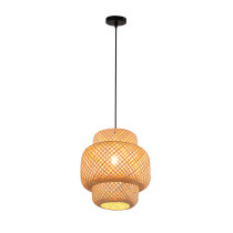Lampa wisząca KRABI, styl boho eko, bambus, śr. 30 cm