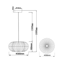 Lampa wisząca CELESTIA, styl glamour, LED 24W, śr. 30 cm