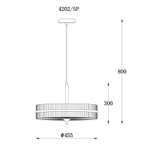 Lampa wisząca RING, styl skandynawski, 5 świateł, transparentna, śr. 45 cm