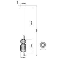 Lampa wisząca BARI, styl modern classic, LED 22W, śr. 15 cm