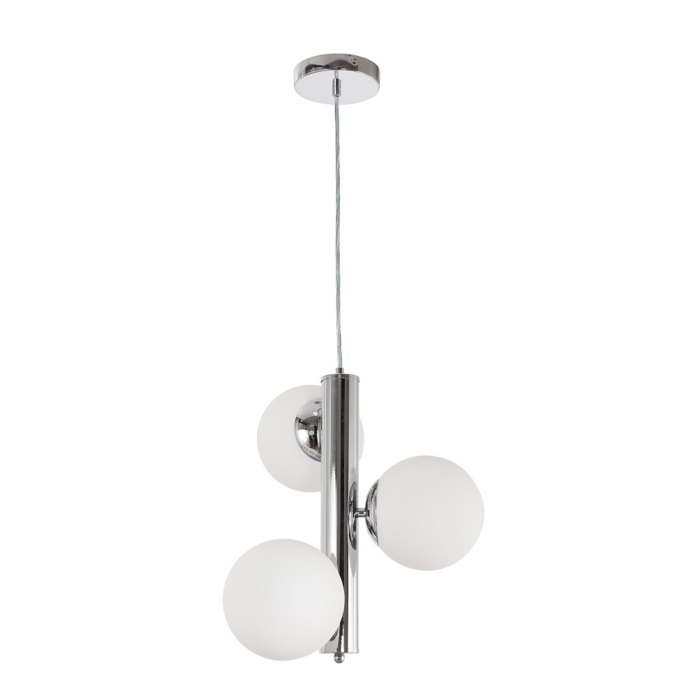 Lampa wisząca PULI, styl nowczesny, 3 światła, chrom, śr. 37