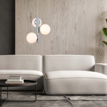 Lampa wisząca PULI, styl nowczesny, 3 światła, chrom, śr. 37