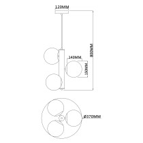 Lampa wisząca PULI, styl nowczesny, 3 światła, chrom, śr. 37