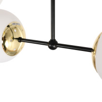 Lampa sufitowa PULI, styl nowoczesny, 4 światła, czarno-złota, śr. 37 cm