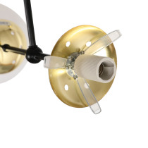 Lampa sufitowa PULI, styl nowoczesny, 4 światła, czarno-złota, śr. 37 cm