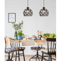 Lampa wisząca Florence czarna z kryształami