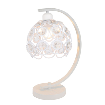 Lampa stołowa Florence biała z kryształami