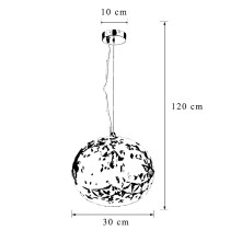 Lampa wisząca glamour Brilant, krystaliczny klosz