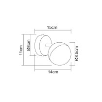 Kinkiet Bila nowoczesny, krystaliczny klosz