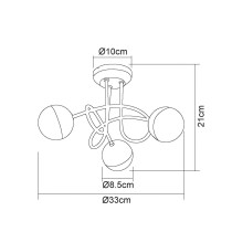 Lampa sufitowa Bila nowoczesny, krystaliczny klosz