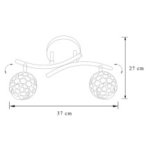 Lampa sufitowa Calipso z ażurowymi kloszami z kryształkami