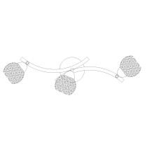 Lampa sufitowa Calipso z ażurowymi kloszami z kryształkami