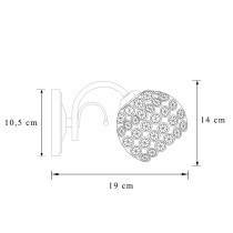 Kinkiet Sezam ażurowy z kryształkami, patyna