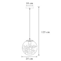 Lampa wisząca Flora, złote kwiaty, listki