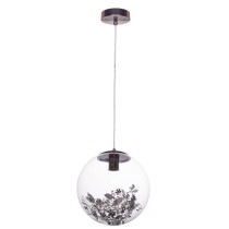 Lampa wisząca Flora, chromowe kwiaty, listki