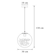 Lampa wisząca Flora, chromowe kwiaty, listki