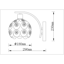 Lampa scienna Florence biała z kryształami