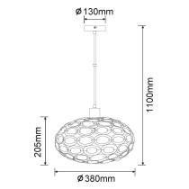Lampa wisząca Owal akryl, dymny kolor