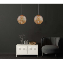 Lampa wisząca Andromeda, sznur LED, bursztynowa