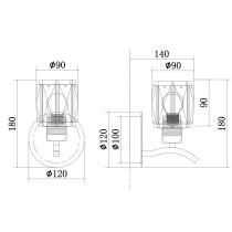 Kinkiet Aria chromowy, kryształowy klosz