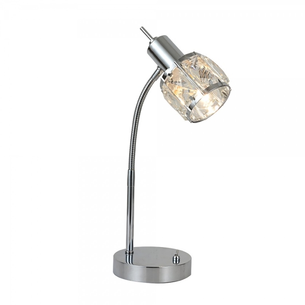 AVA lampka gabinetowa chromowa, kryształowy abażur Y-19-P016