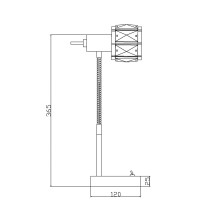 AVA lampka gabinetowa chromowa, kryształowy abażur