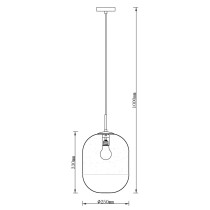 Skandynawski design, zwis Drops, duży szklany klosz, biały