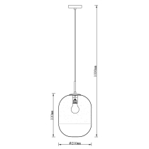 Skandynawski design, zwis Drops, duży szklany klosz, biały