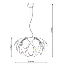 Przepiękna szklana lampa wisząca Fabiola, kolor biały