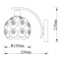 Lampa scienna Florence czarna z kryształami