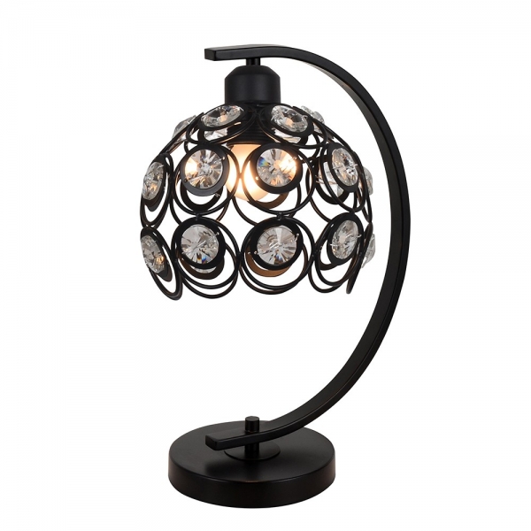 Lampa stołowa Florence czarna z kryształami 17340-1TB