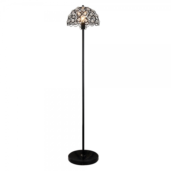 Lampa stojąca Florence czarna z kryształami M-P-045