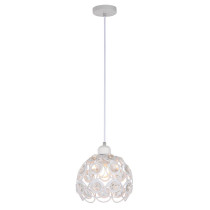 Lampa wisząca Florence biała z kryształami