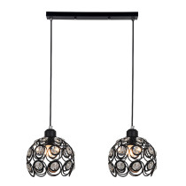 Lampa zwis Florence czarna z kryształami 2-punktowa