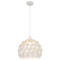 Lampa wisząca Florence, biała z kryształami