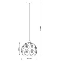 Lampa wisząca Florence, biała z kryształami