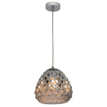 Szklana lampa wisząca Lychee chrom